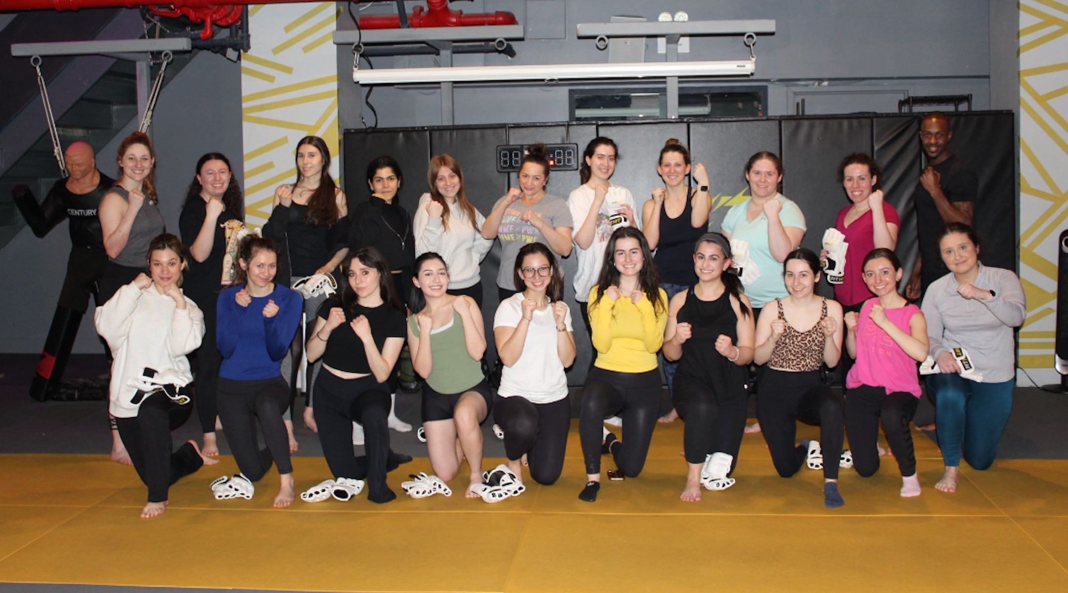 A group of women (Nice Jewish Girls) at a self-defense class